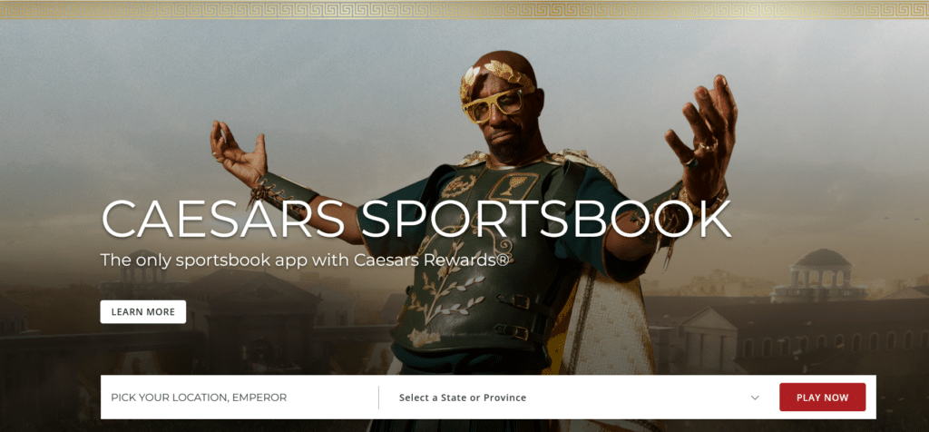Caesars Sportsbook official website screenshot