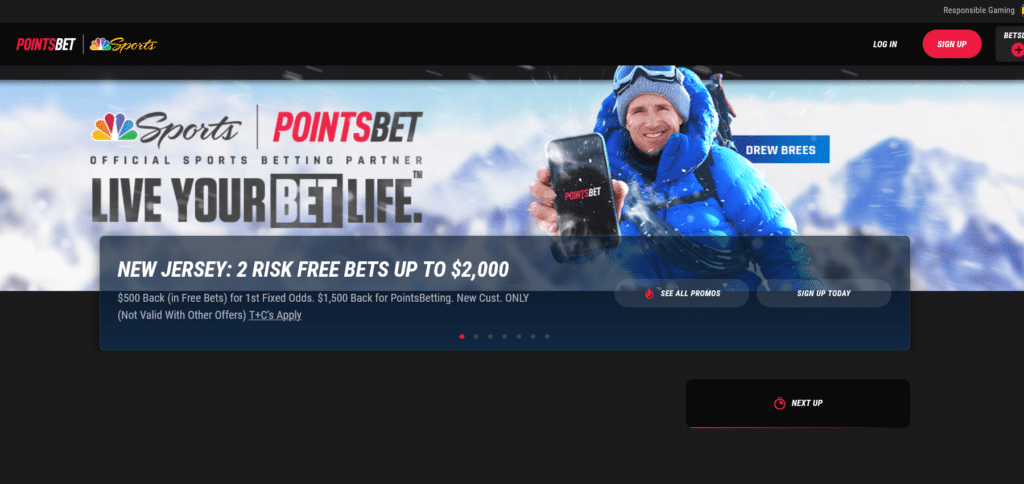 PointsBet official website screenshot