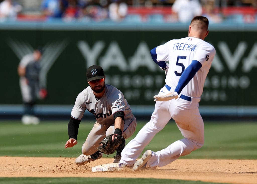 Jon Berti Miami Marlins Freddie Freeman Los Angeles Dodgers