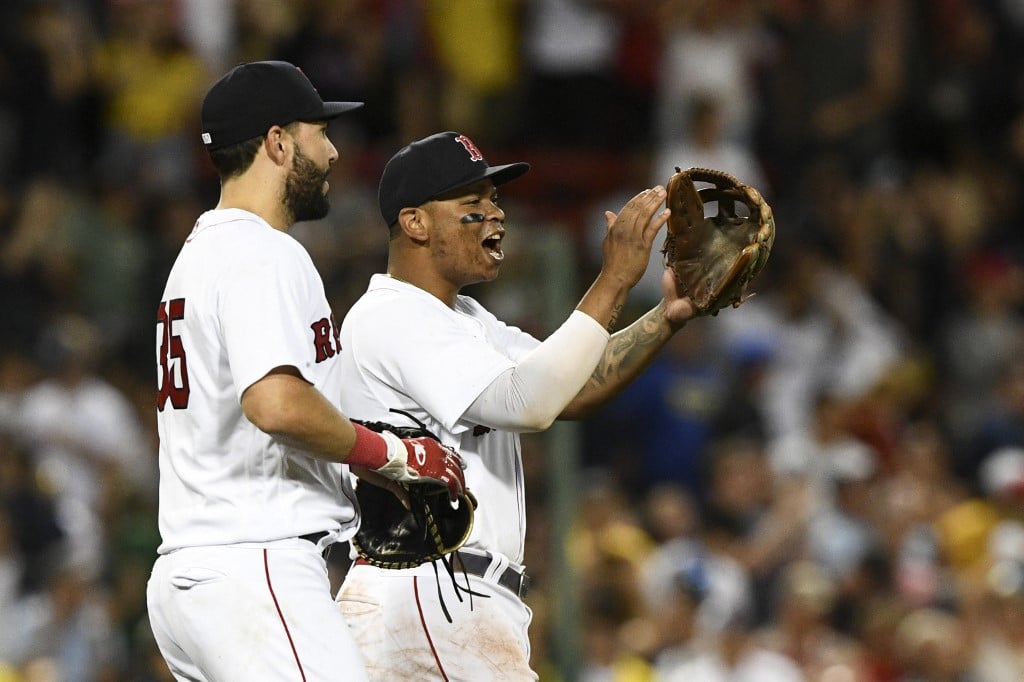 rafael deves boston red sox celebrates mlb