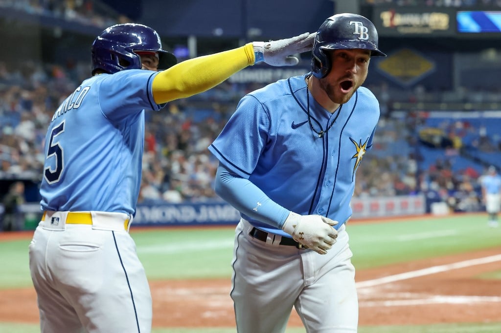 Brandon Lowe Tampa Bay Rays Celebrates Home Run