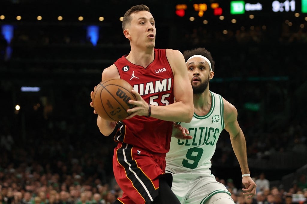 Duncan Robinson Miami Heat Derrick White Boston Celtics