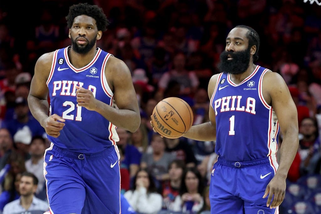 Joel Embiid James Harden Philadelphia 76ers Boston Celtics