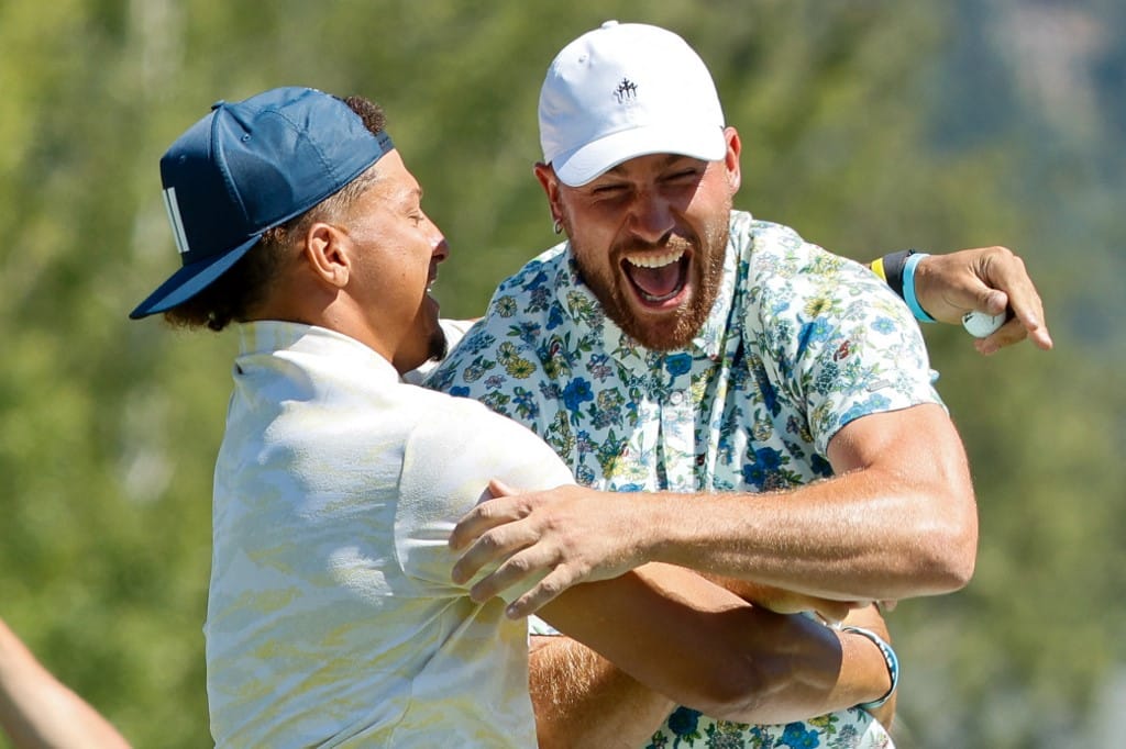 Travis Kelce Patrick Mahomes at American Century Championship