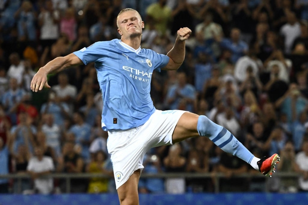 Manchester City Norwegian Striker Erling Haaland Sevilla