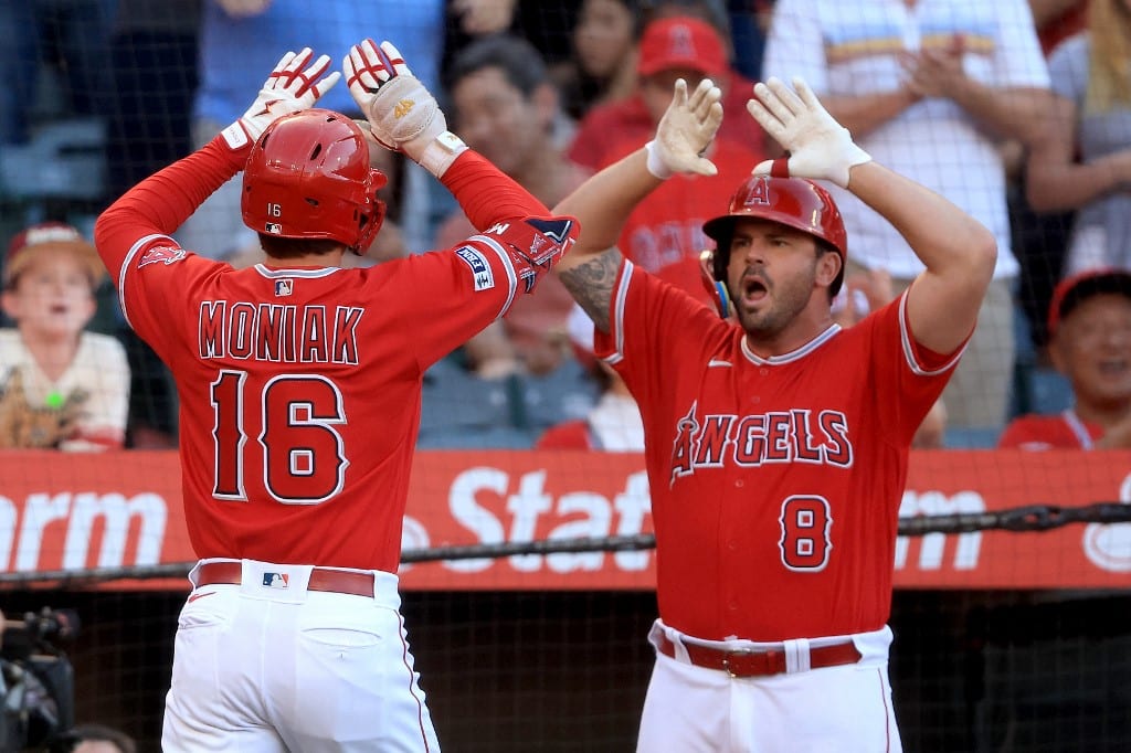 Mike Moustakas Mickey Moniak Los Angeles Angels