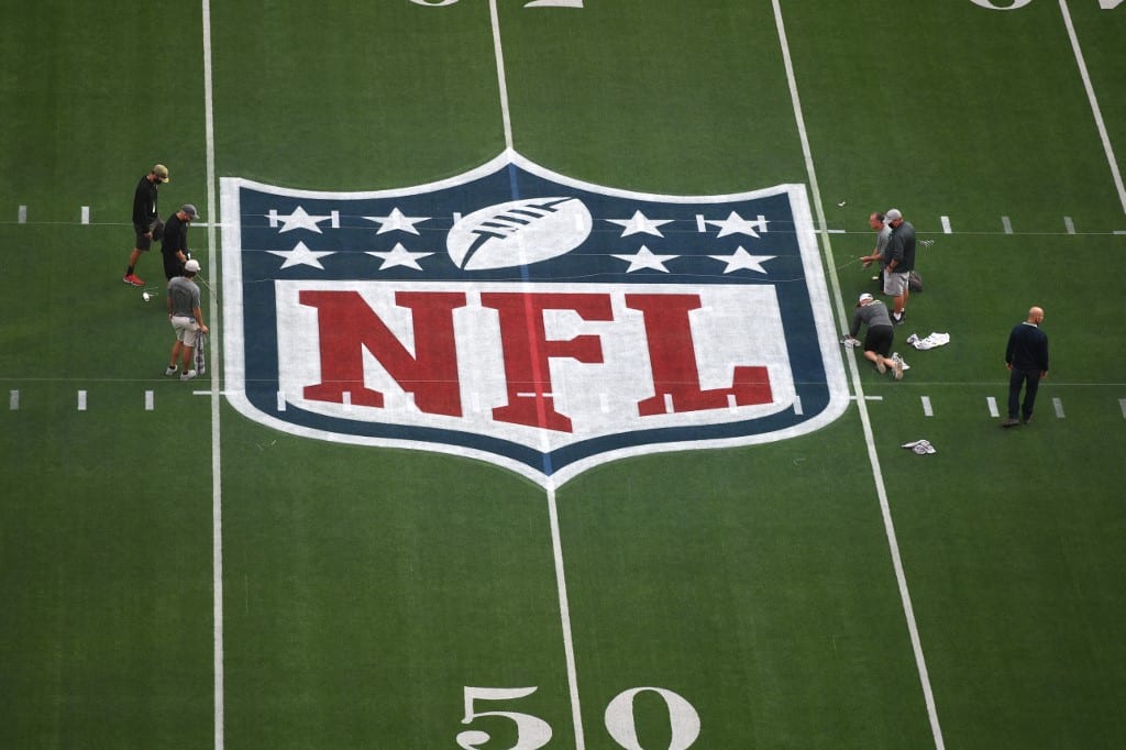 General View So-Fi Stadium NFL Logo