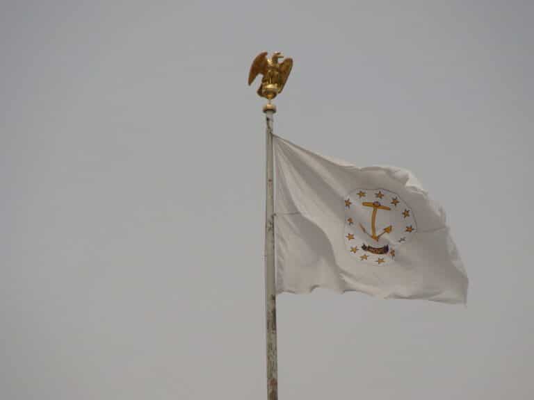 Rhode Island State Flag Pole Providence