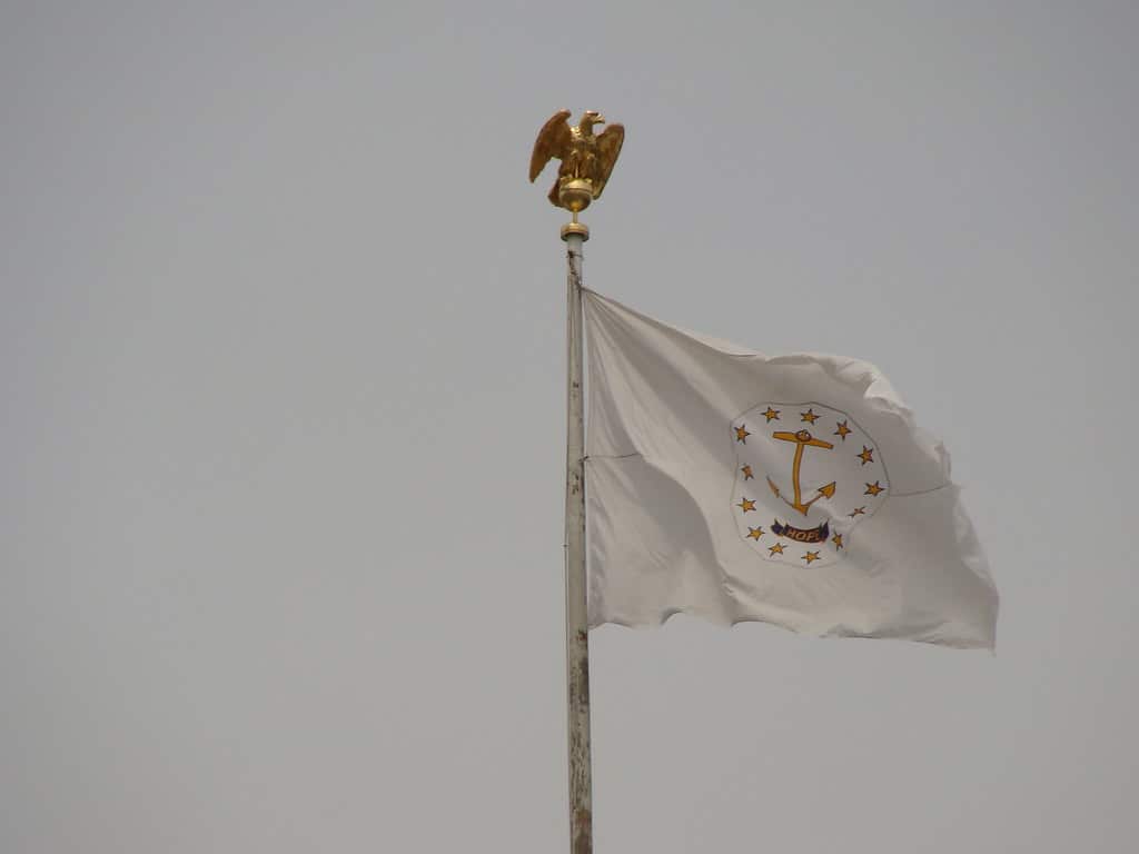 Rhode Island State Flag Pole Providence