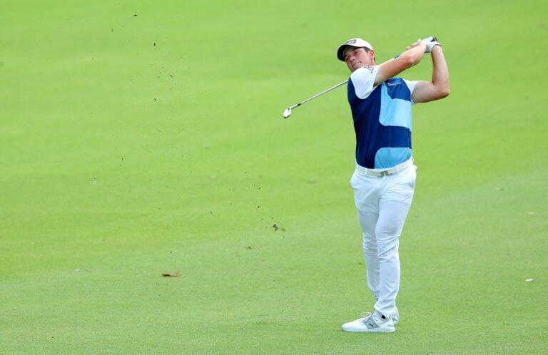 Viktor Hovland of Norway Plays a Shot on The Sixth Hole During the Final Round of The Tour Championship
