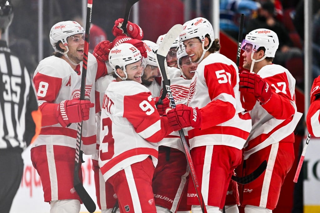 Detroit Red Wings Celebrate v Montreal Canadiens