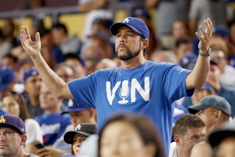 Los Angeles Dodgers Fan Reacts v Mets