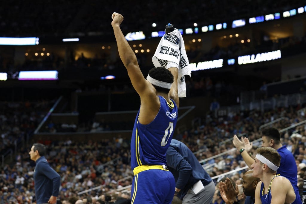 Delaware Fightin Blue Hens Celebrating v Villanova Wildcats 