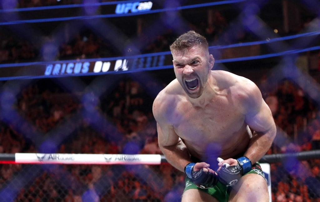 Dricus Du Plessis Celebrates at UFC 290 