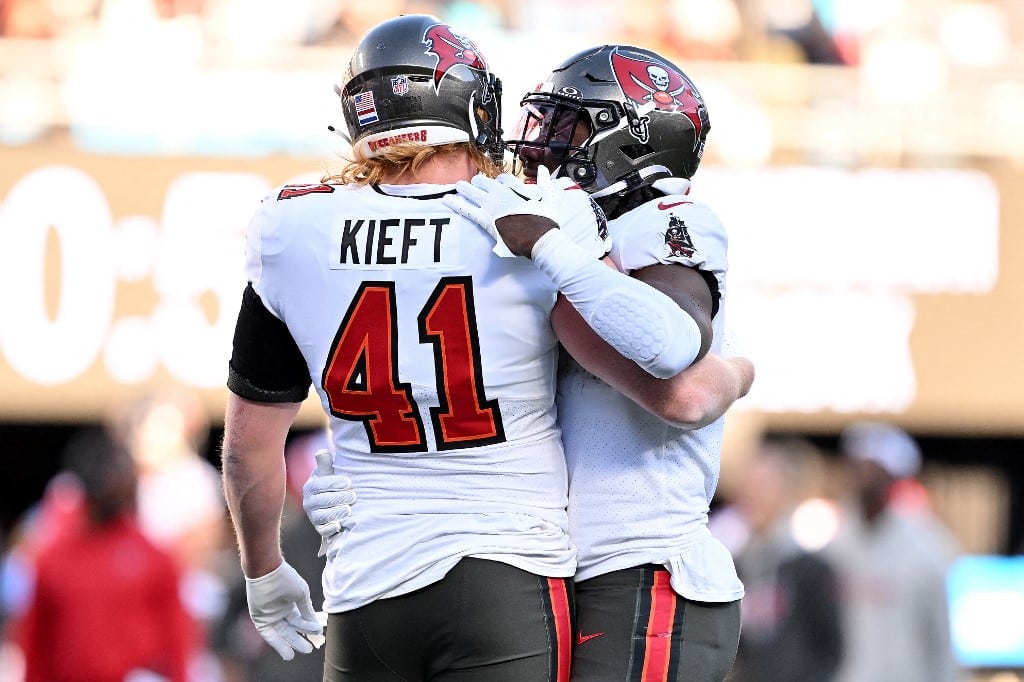 Ko Kieft and Rachaad White Tampa Bay Buccaneers