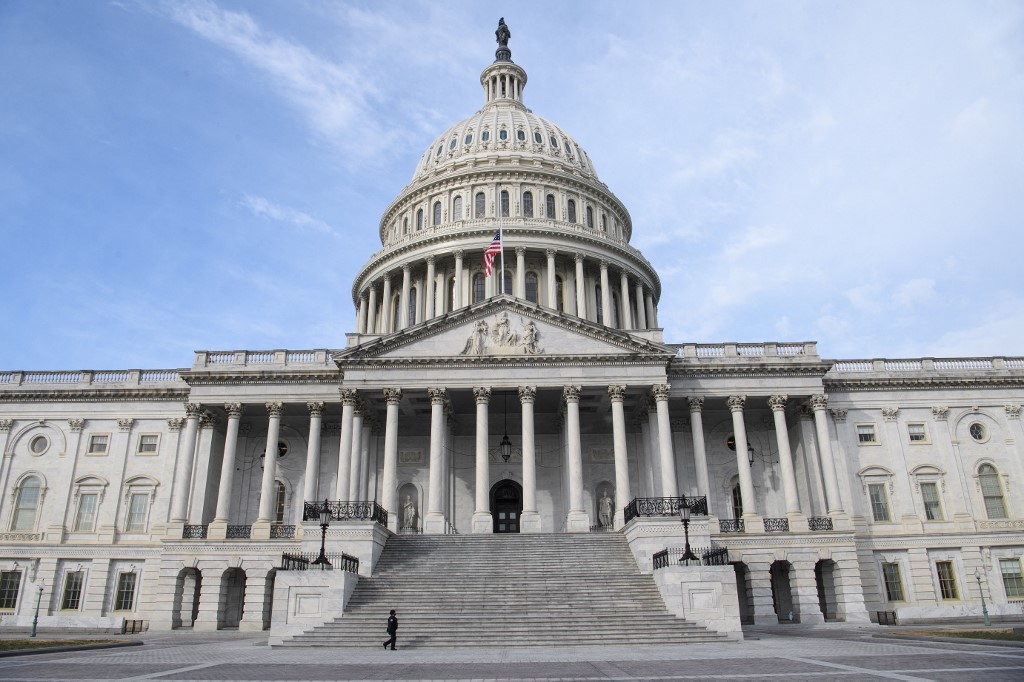 A view of the US Capitol in Washington, DC. With US mid-terms nearing, all 435 House seats and 33 or 34 Senate seats are up for grabs, shaping control of Congress.