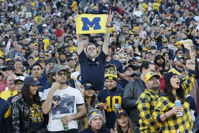 Michigan Wolverines Fans Cheer During Rose Bowl