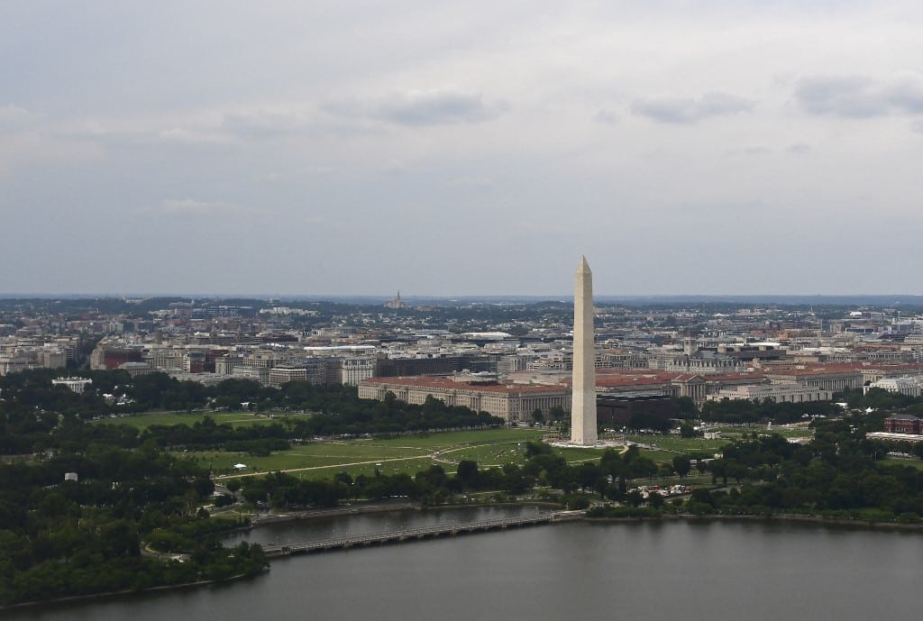 Aerial view of the Washington Monument