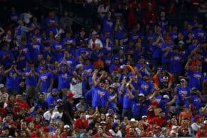 Mlb Fans Cheer for Mets and Angels