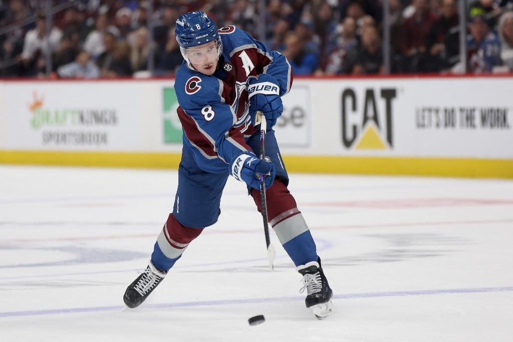 Cale Makar Colorado Avalanche Game Three of the First Round of the 2024 Stanley Cup Playoffs Colorado