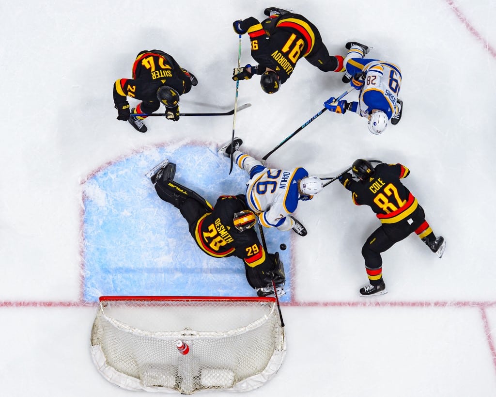 Casey Desmith Vancouver Canucks v Rasmus Dahlin Sabres