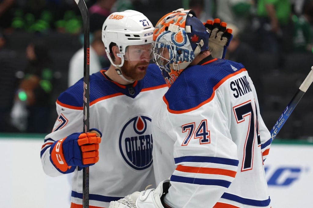 Stuart Skinner Edmonton Oilers Western Conference Final of the 2024 Stanley Cup Playoffs Texas