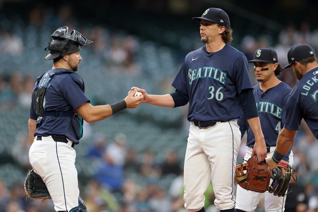Cal Raleigh and Logan Gilbert Seattle Mariners