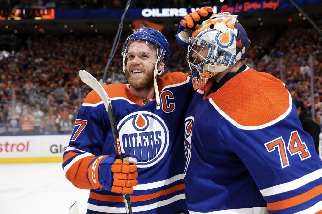 Connor Mcdavid and Stuart Skinner Edmonton Oilers