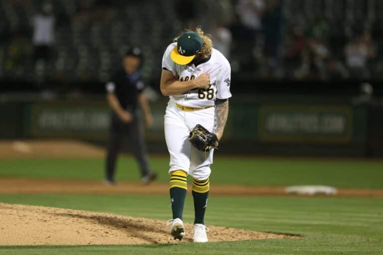 Joey Estes Athletics v Los Angeles Angels