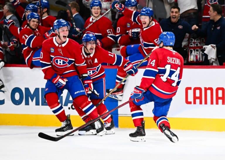 Montreal Canadiens Celebrate vs Florida Panthers