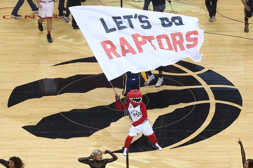 Toronto Raptors Mascot Before a Game