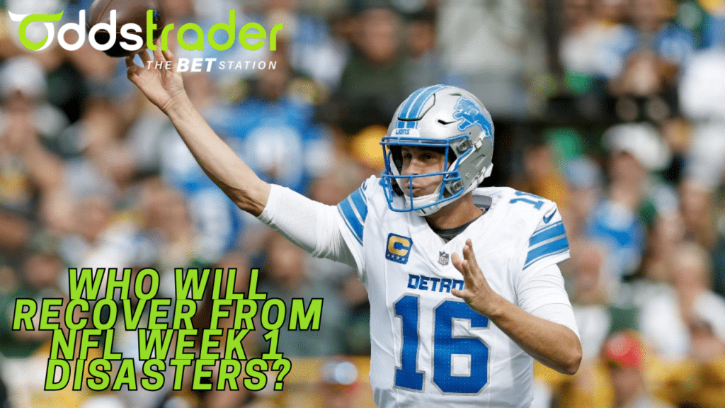 Image of Detroit Lions quarterback Jared Goff throwing a pass during a game against the Green Bay Packers.