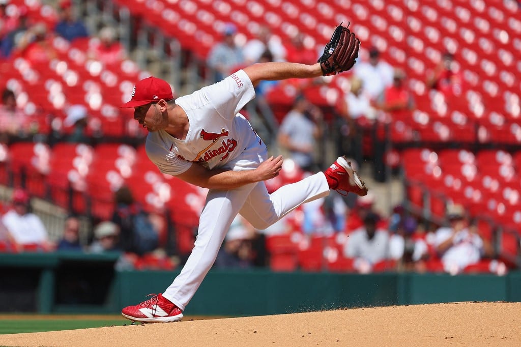 Andre Pallante #53 of the St. Louis Cardinals delivers a pitch against the Cincinnati Reds
