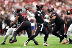 Kyler Murray #1 of the Arizona Cardinals throws a pass during the first quarter against the Tennessee Titans.