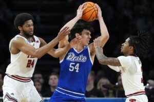 Drake v Texas Tech - Oddstrader Daniel Abreu #54 of the Drake Bulldogs during the second half against the Texas Tech Red Raiders.