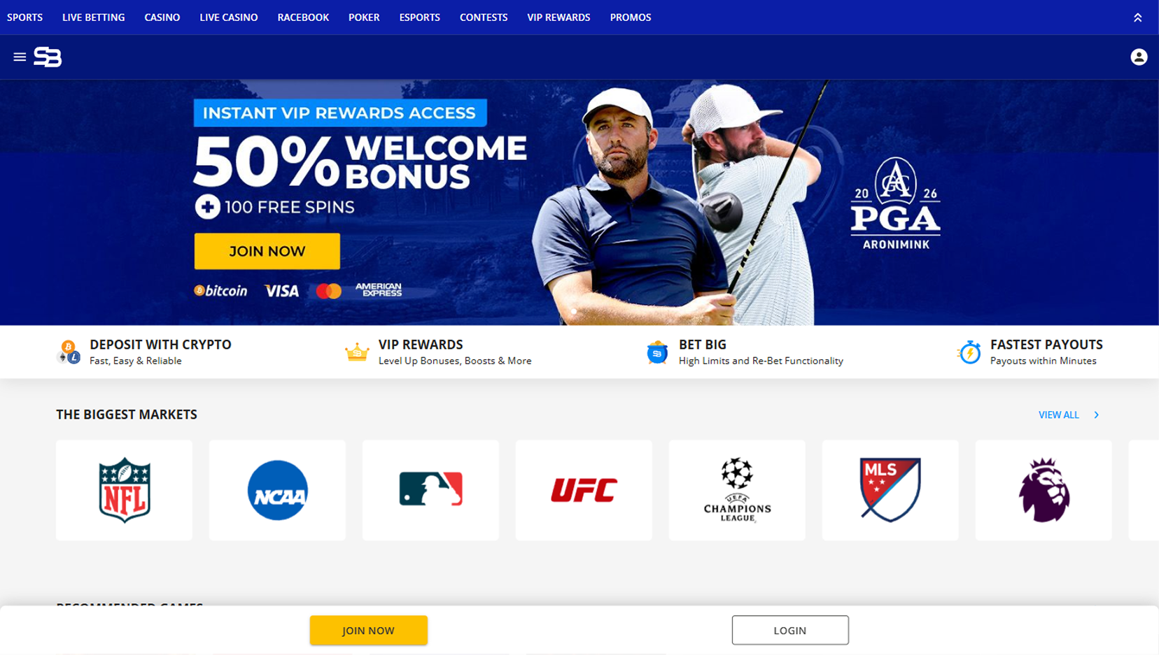 SportsBetting Home desktop