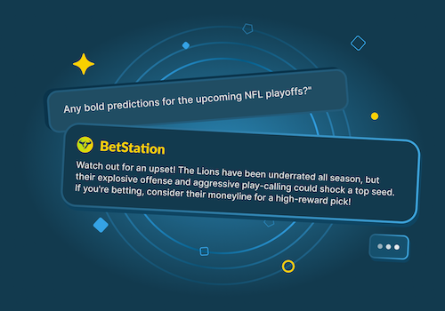 screenshot of OddsTrader BetStation Chat Bot feature