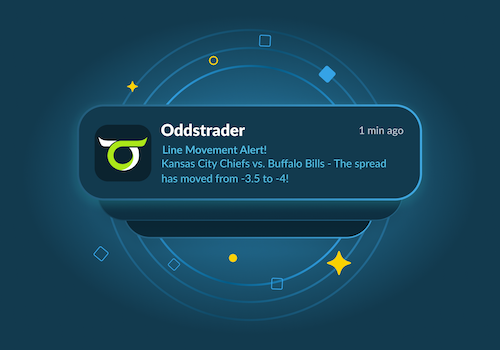 screenshot of OddsTrader Custom Line Alerts feature